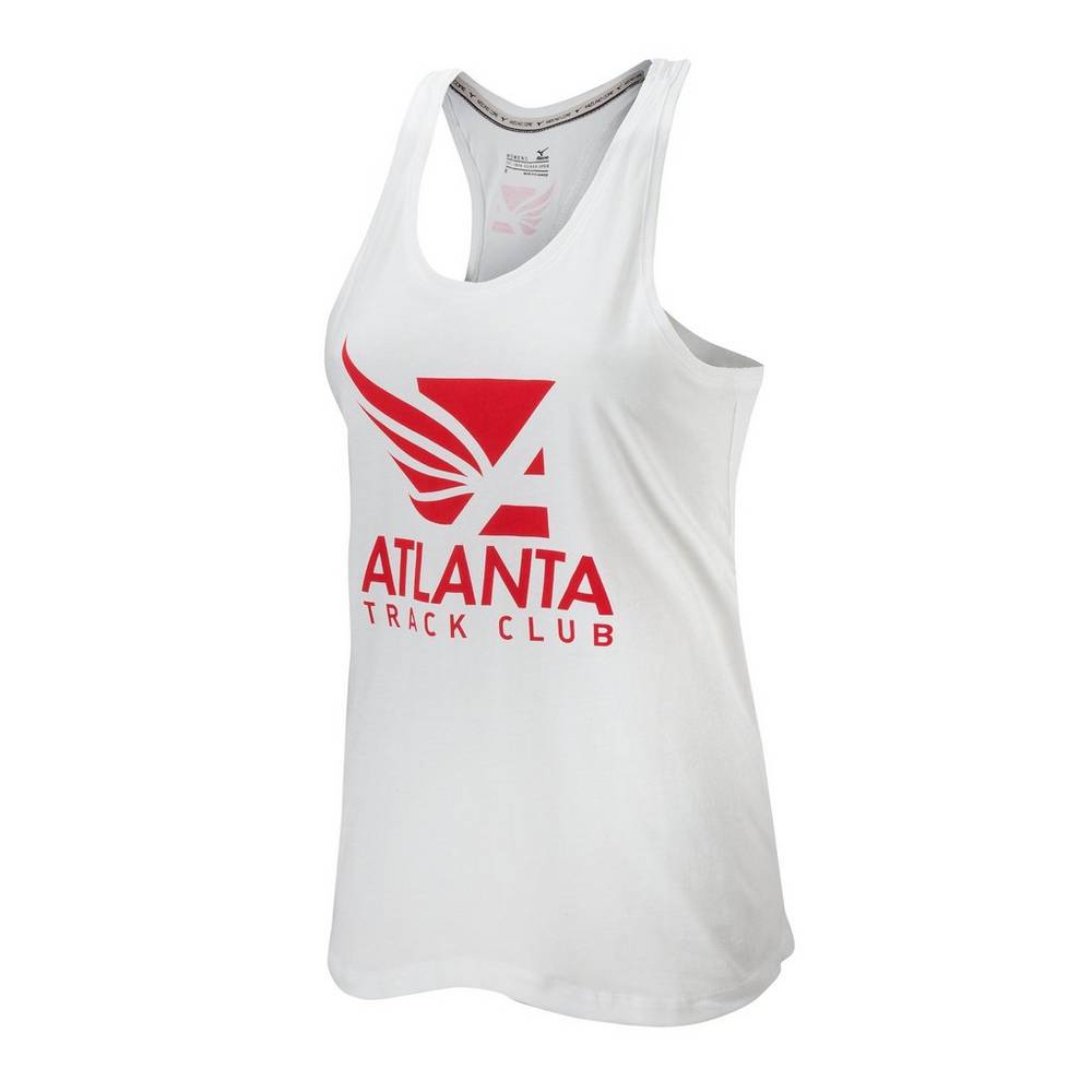 Damske Tank Top Mizuno Atlanta Track Club Sport Bezecke Biele Vypredaj ENJW35910